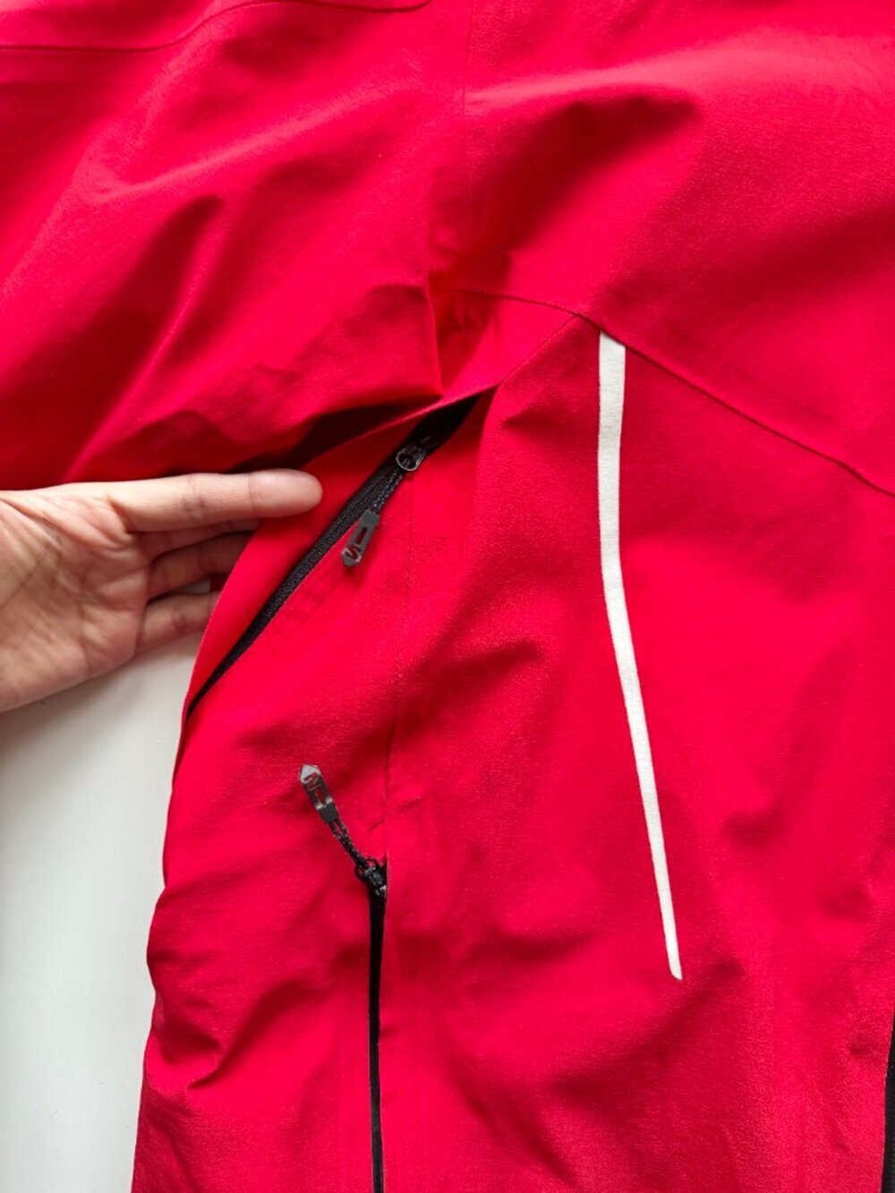 SALOMON Speed AdvancedSkin Dry Red Nylon Ripstop Ski Shell Jacket, Size M - Picture 7 of 16